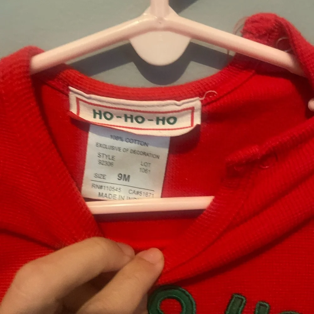 HO HO‎ HO SANTA CLAUS Chirstmas Romper & Size 9 months
